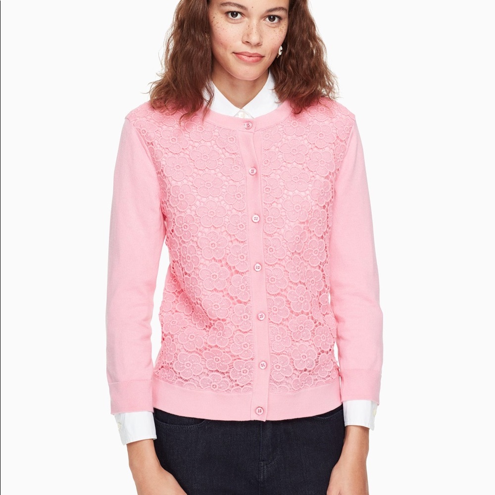 ✨NEW!✨ 🌸 Kate Spade Bloom Floral Lace pink Cardigan in size XXS! 🌸 DYT Type 1 T1